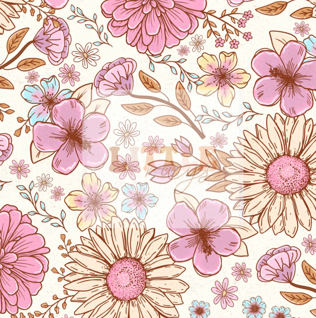 Summer Floral Yoga Stretch Headband