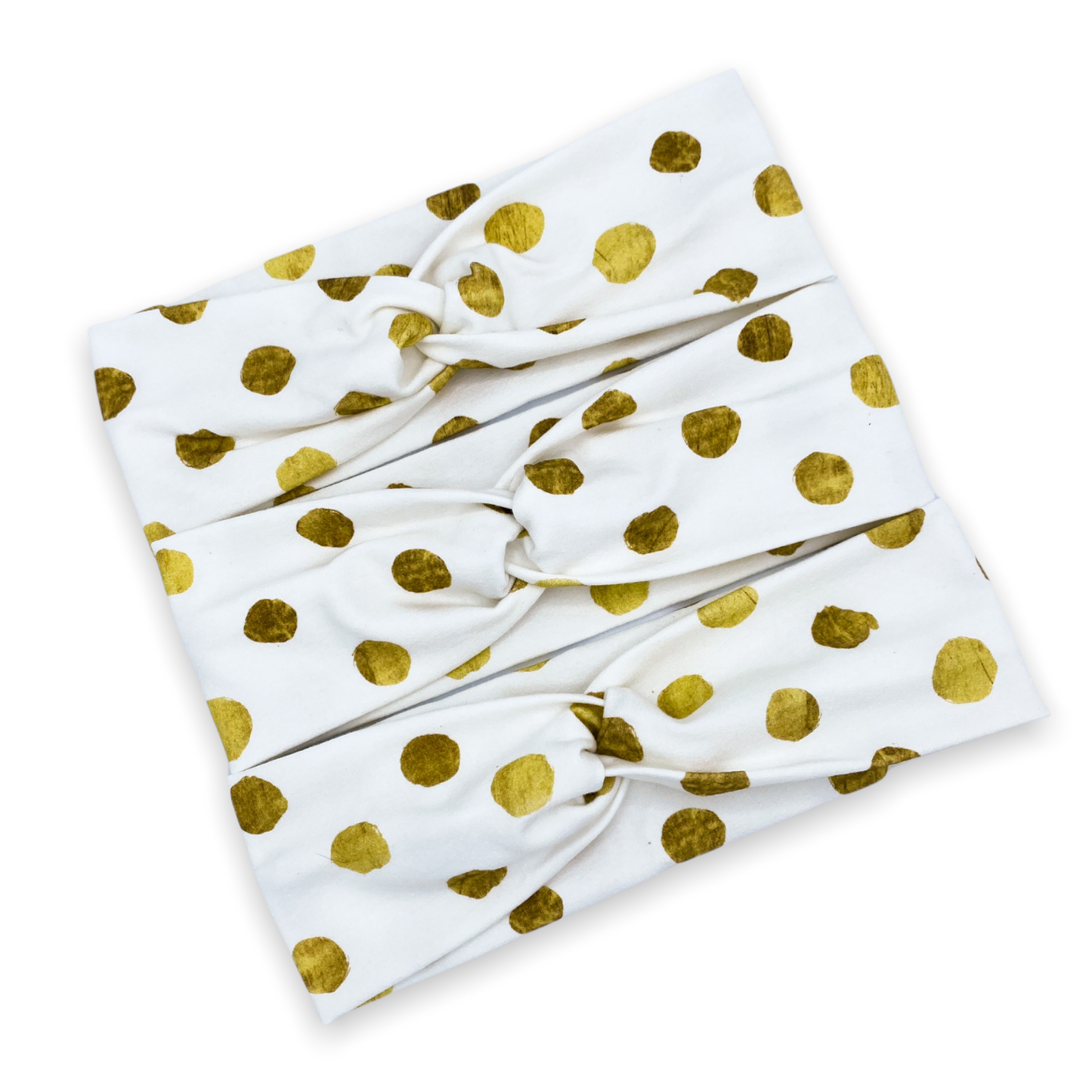 White with Golden Dots Headband
