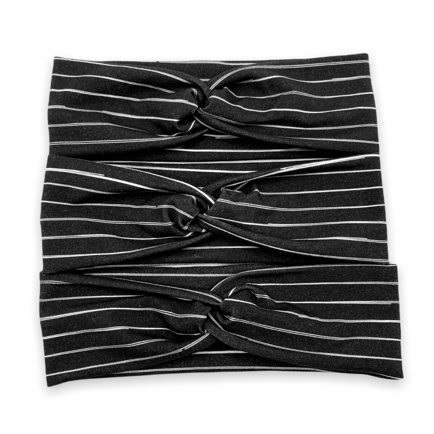 White Stripe on Black Headband