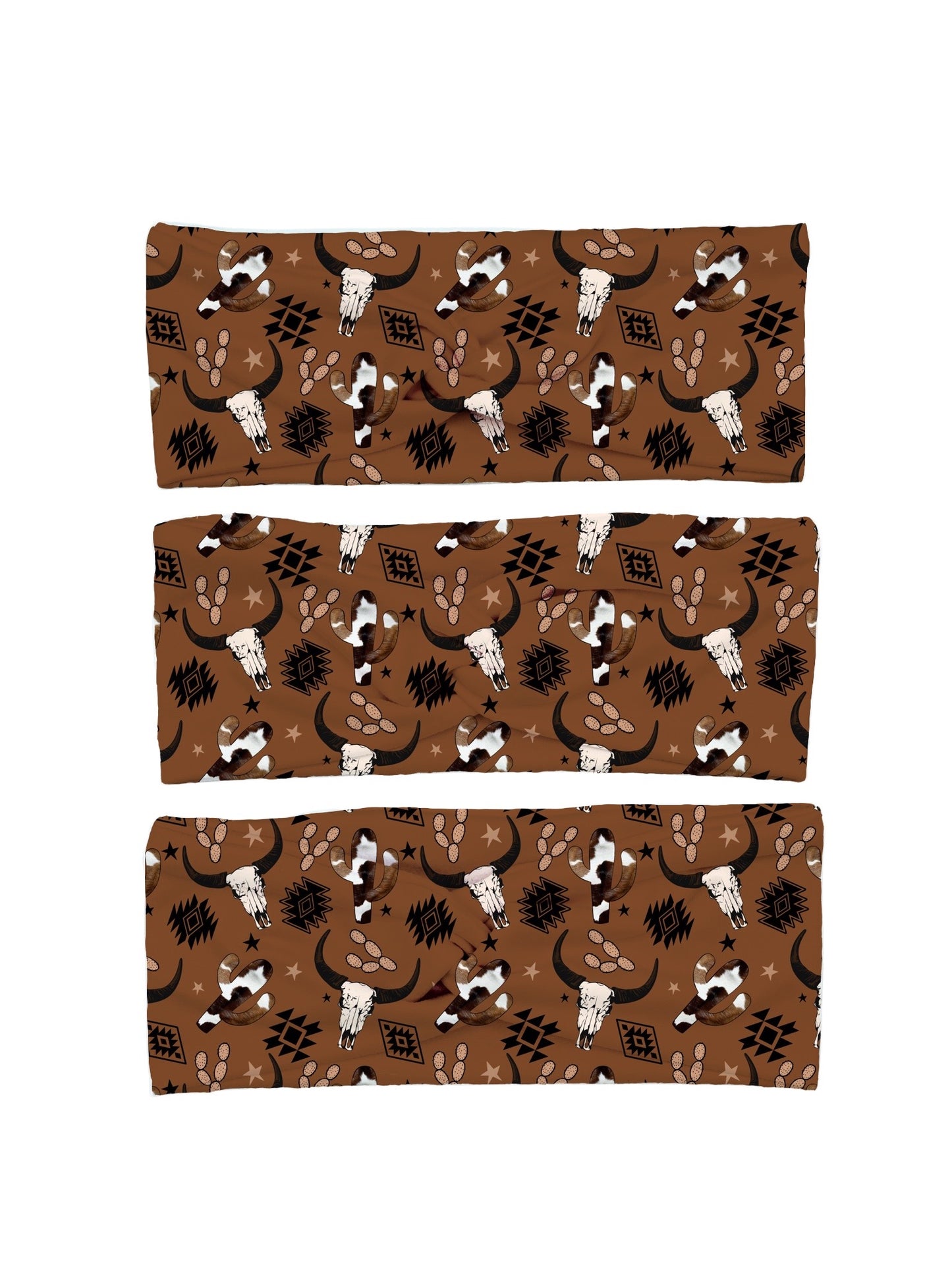Western Brown Skull Yoga Stretch Headband