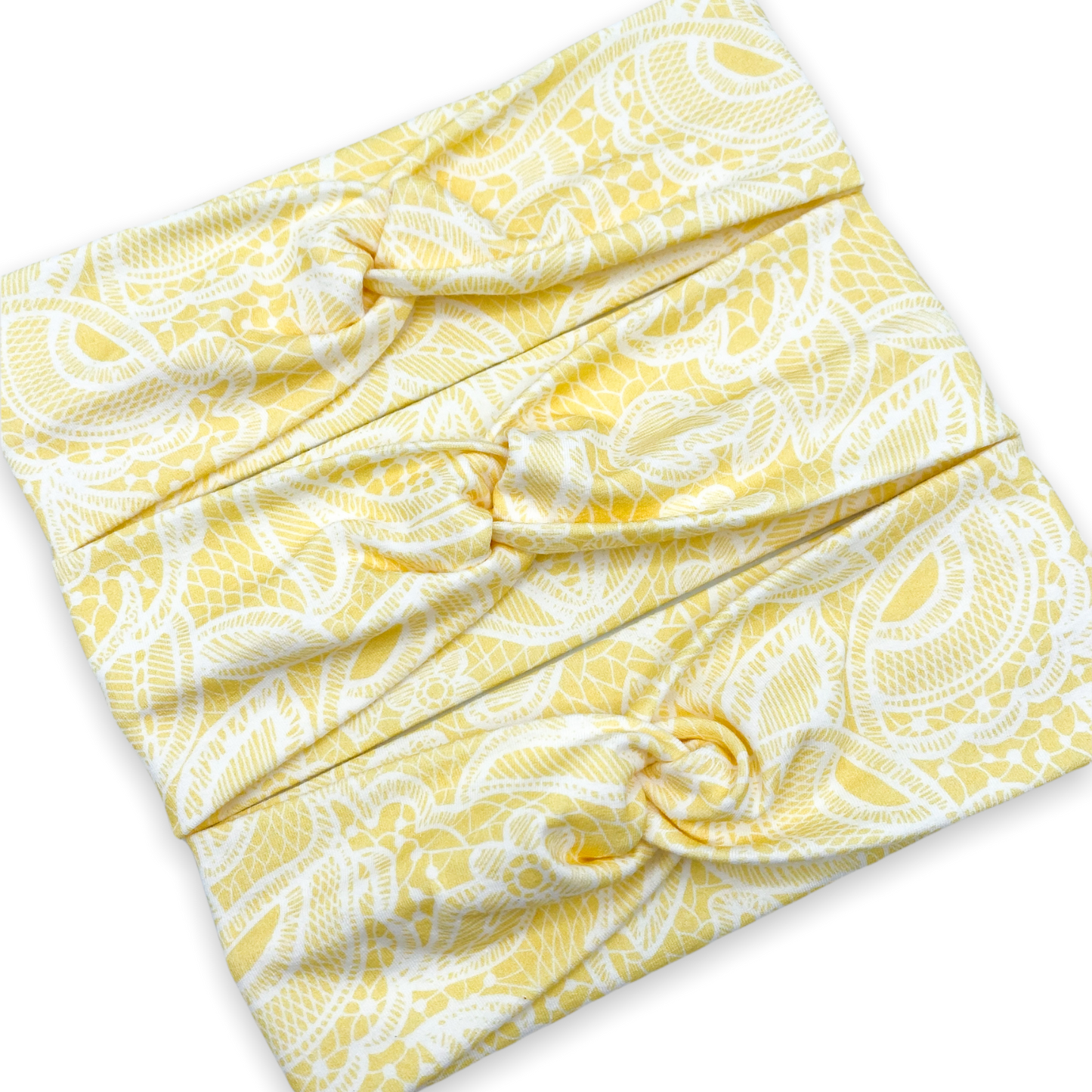 Pale Yellow Faux Lace Headband