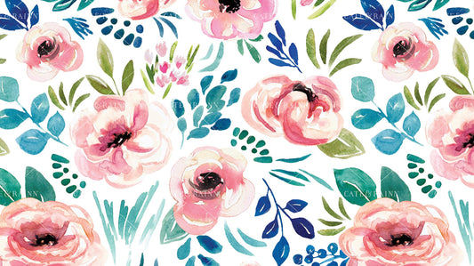 Pink & Navy Floral Yoga Stretch Headband