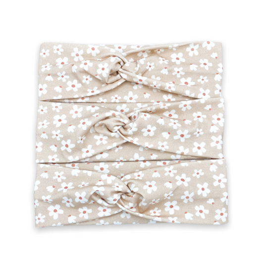 Beige Daisy Garden Headband