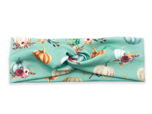 Pumpkins on Sage Headband
