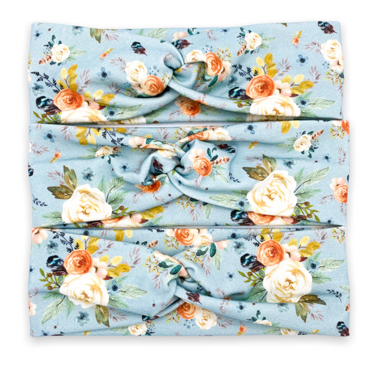 Blue Western Floral Headband