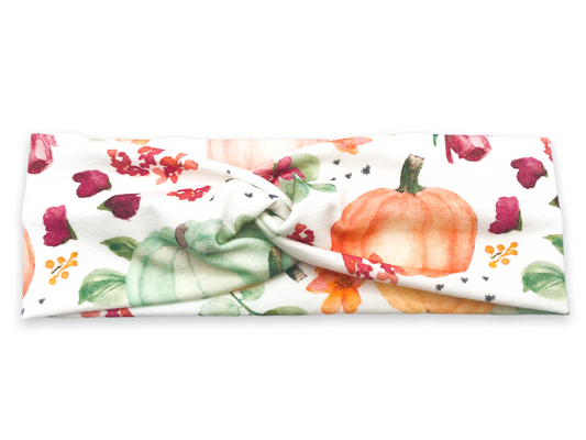 Floral Pumpkin Headband