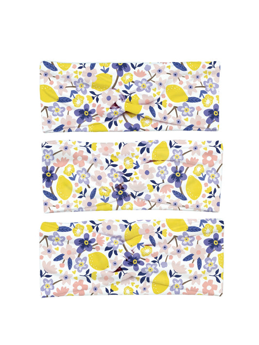 Floral Lemons Yoga Stretch Headband
