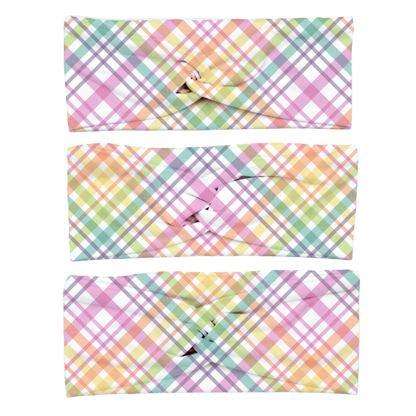 Easter Plaid Yoga Stretch Headband
