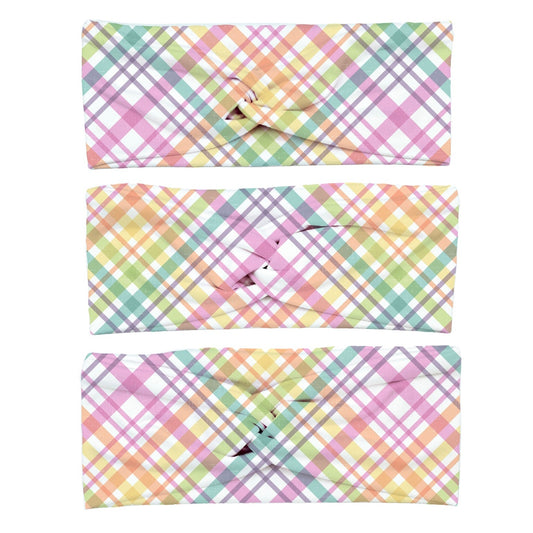 Easter Plaid Yoga Stretch Headband