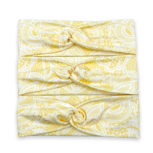 Pale Yellow Faux Lace Headband